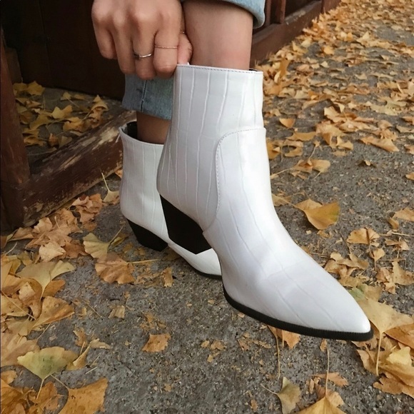 COPY - Faux Croc Ankle Booties - Picture 6 of 8